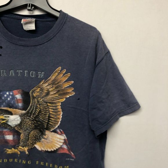 Vintage Hanes T-Shirt Tee Size Large 2001 Operation Enduring Freedom B247 -29 - Picture 12 of 16